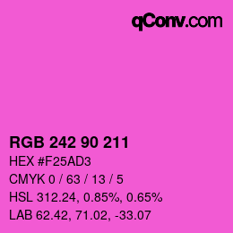 Color code: RGB 242 90 211 | qconv.com