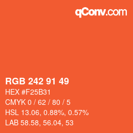 颜色代码: RGB 242 91 49 | qconv.com