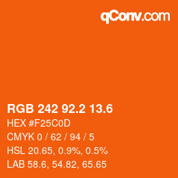 カラーコード: RGB 242 92.2 13.6 | qconv.com