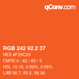 カラーコード: RGB 242 92.2 37 | qconv.com