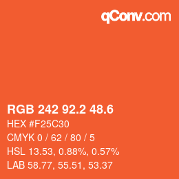 カラーコード: RGB 242 92.2 48.6 | qconv.com