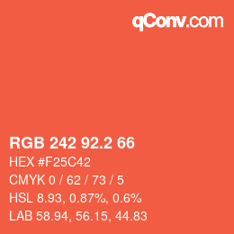 カラーコード: RGB 242 92.2 66 | qconv.com