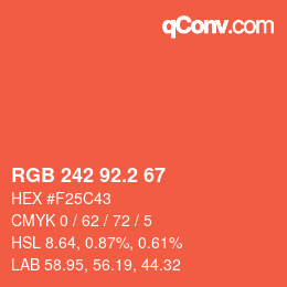 カラーコード: RGB 242 92.2 67 | qconv.com