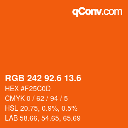 カラーコード: RGB 242 92.6 13.6 | qconv.com