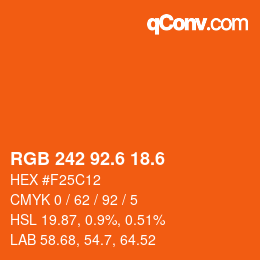 カラーコード: RGB 242 92.6 18.6 | qconv.com