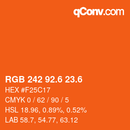 カラーコード: RGB 242 92.6 23.6 | qconv.com
