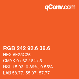 カラーコード: RGB 242 92.6 38.6 | qconv.com