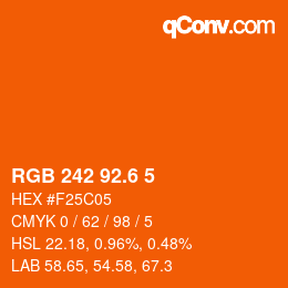 カラーコード: RGB 242 92.6 5 | qconv.com