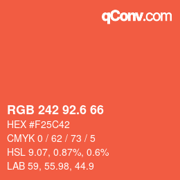 カラーコード: RGB 242 92.6 66 | qconv.com