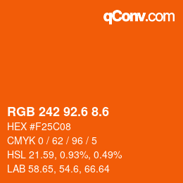 カラーコード: RGB 242 92.6 8.6 | qconv.com