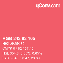 カラーコード: RGB 242 92 105 | qconv.com