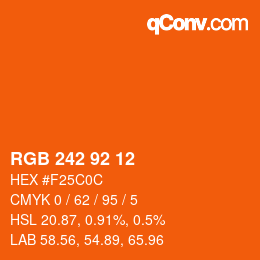 カラーコード: RGB 242 92 12 | qconv.com