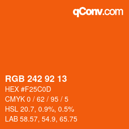 颜色代码: RGB 242 92 13 | qconv.com