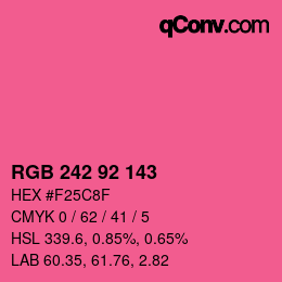 カラーコード: RGB 242 92 143 | qconv.com