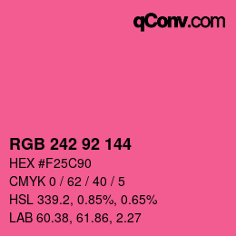 カラーコード: RGB 242 92 144 | qconv.com