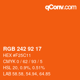 Color code: RGB 242 92 17 | qconv.com