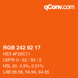 カラーコード: RGB 242 92 17 | qconv.com