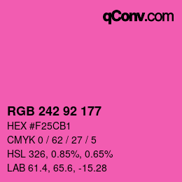 颜色代码: RGB 242 92 177 | qconv.com