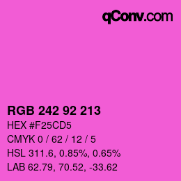 カラーコード: RGB 242 92 213 | qconv.com