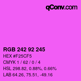颜色代码: RGB 242 92 245 | qconv.com
