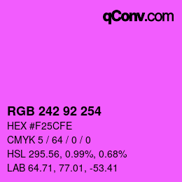 カラーコード: RGB 242 92 254 | qconv.com