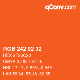 カラーコード: RGB 242 92 32 | qconv.com
