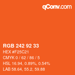 カラーコード: RGB 242 92 33 | qconv.com