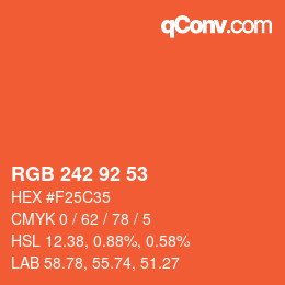 カラーコード: RGB 242 92 53 | qconv.com