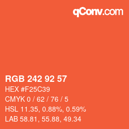Color code: RGB 242 92 57 | qconv.com
