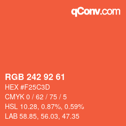 颜色代码: RGB 242 92 61 | qconv.com