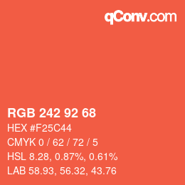 カラーコード: RGB 242 92 68 | qconv.com