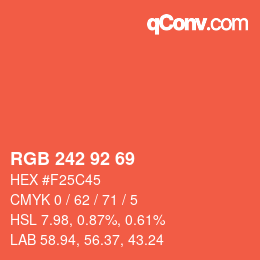Color code: RGB 242 92 69 | qconv.com