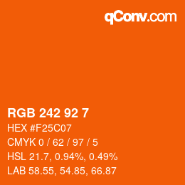 カラーコード: RGB 242 92 7 | qconv.com