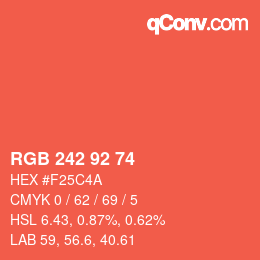 カラーコード: RGB 242 92 74 | qconv.com