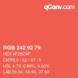 颜色代码: RGB 242 92 79 | qconv.com