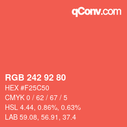 颜色代码: RGB 242 92 80 | qconv.com