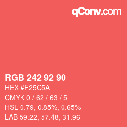 Farbcode: RGB 242 92 90 | qconv.com