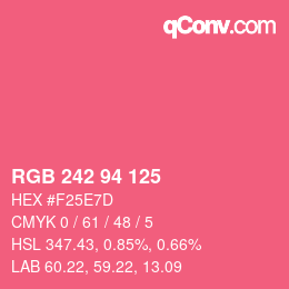 Color code: RGB 242 94 125 | qconv.com