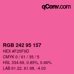 Farbcode: RGB 242 95 157 | qconv.com