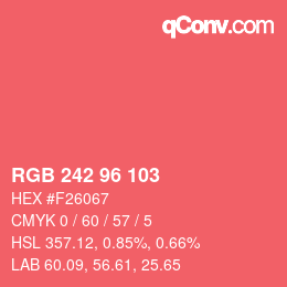 Color code: RGB 242 96 103 | qconv.com