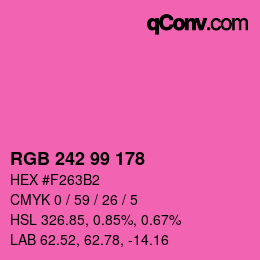 Color code: RGB 242 99 178 | qconv.com