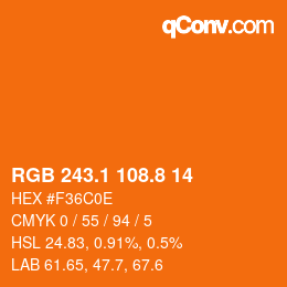 Color code: RGB 243.1 108.8 14 | qconv.com
