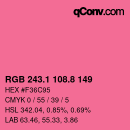 カラーコード: RGB 243.1 108.8 149 | qconv.com