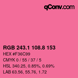 カラーコード: RGB 243.1 108.8 153 | qconv.com