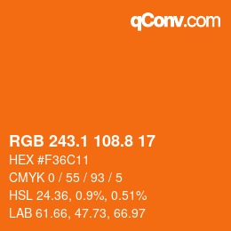 Color code: RGB 243.1 108.8 17 | qconv.com