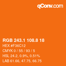 Color code: RGB 243.1 108.8 18 | qconv.com