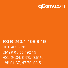 Color code: RGB 243.1 108.8 19 | qconv.com