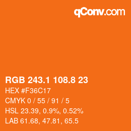 Color code: RGB 243.1 108.8 23 | qconv.com