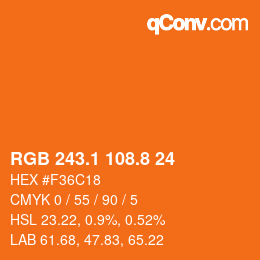 カラーコード: RGB 243.1 108.8 24 | qconv.com