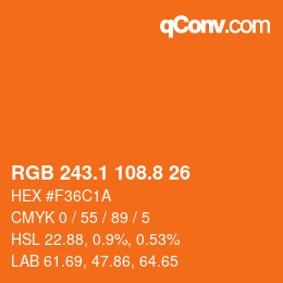 カラーコード: RGB 243.1 108.8 26 | qconv.com